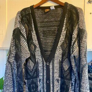 VTG Permit Permit Rockabilly Diamond Cardigan Jacket Sweater Mens Medium